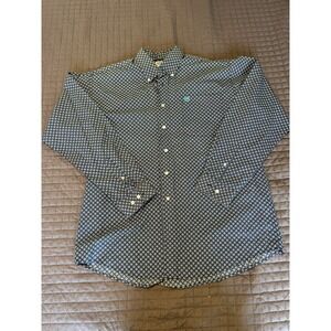 Cinch Shirt Mens Medium Blue Geometric Western Cowboy Rodeo Button Down